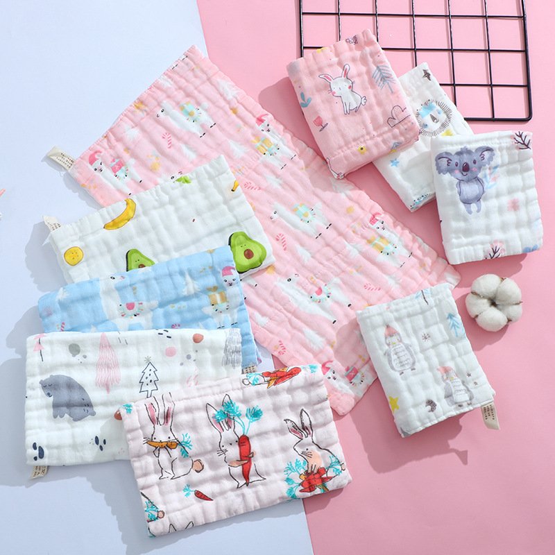 Baby 6 Layers Soft Muslin Cotton Soft Newborn Towel Washcloth Multi Functional Handkerchief Face Towel