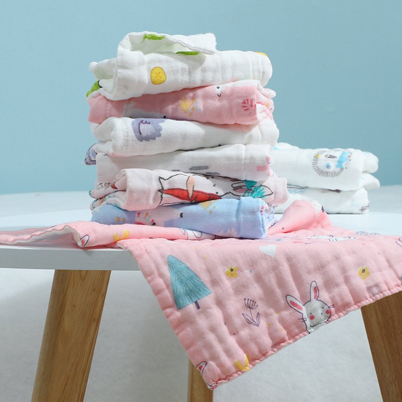 Baby 6 Layers Soft Muslin Cotton Soft Newborn Towel Washcloth Multi Functional Handkerchief Face Towel