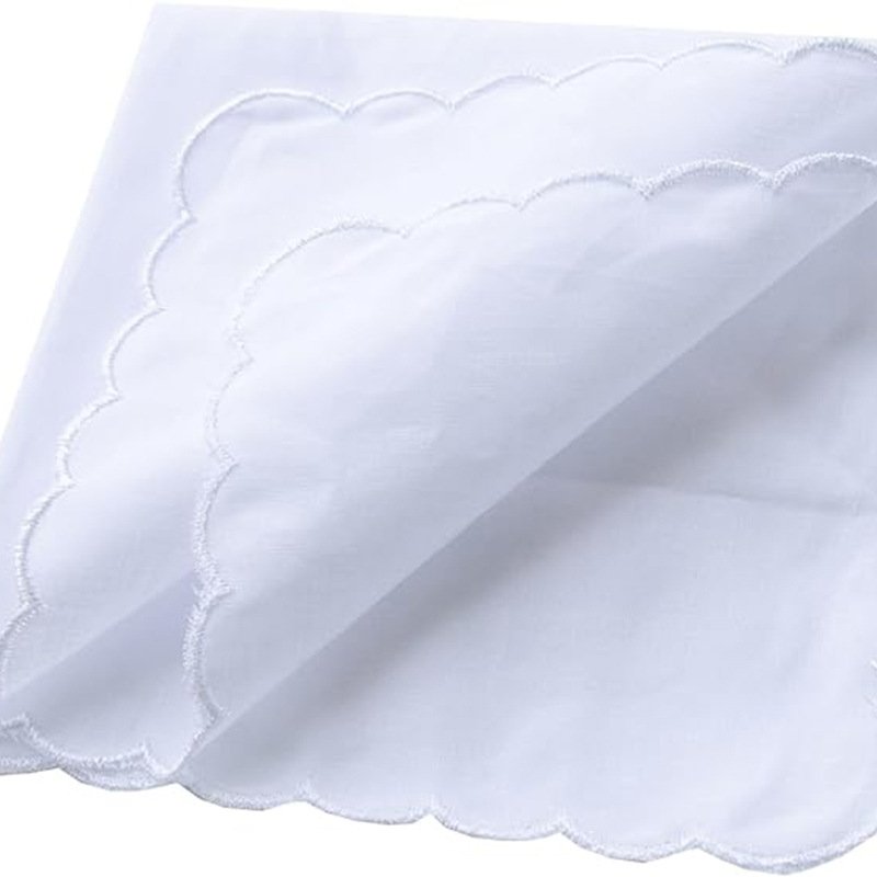 Pure cotton white handkerchief for women simple cotton baby saliva napkin for men pocket napkin