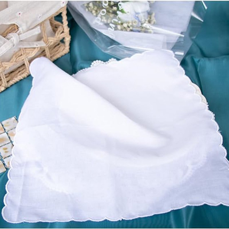Pure cotton white handkerchief for women simple cotton baby saliva napkin for men pocket napkin