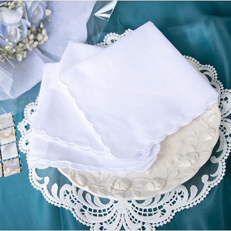 Pure cotton white handkerchief for women simple cotton baby saliva napkin for men pocket napkin
