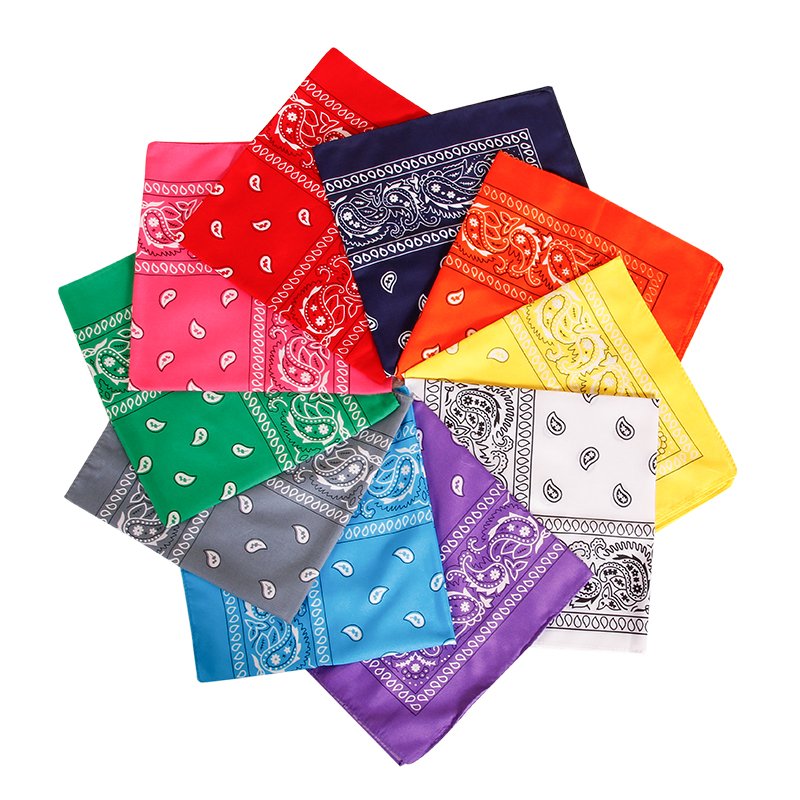 Personalized Print Cotton Logo Polyester Fabric Custom Bandana Paisley Scarf Handkerchief Bandanas For Men Women