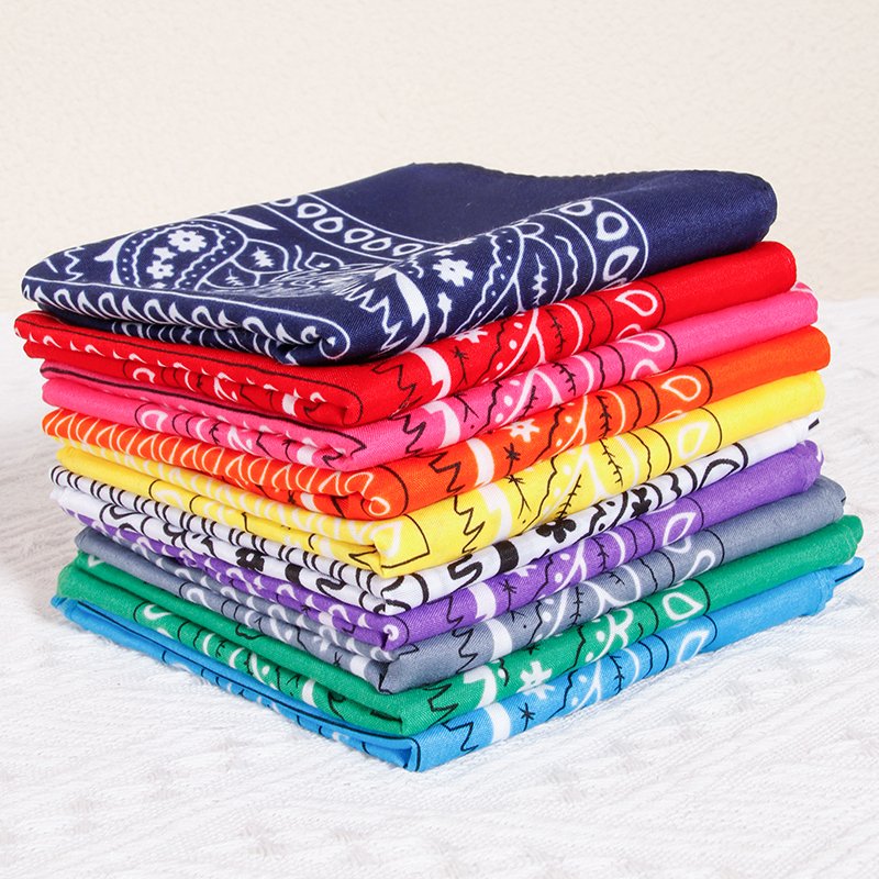 Personalized Print Cotton Logo Polyester Fabric Custom Bandana Paisley Scarf Handkerchief Bandanas For Men Women