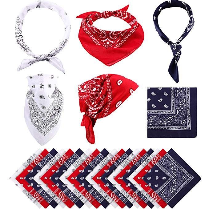 Personalized Print Cotton Logo Polyester Fabric Custom Bandana Paisley Scarf Handkerchief Bandanas For Men Women