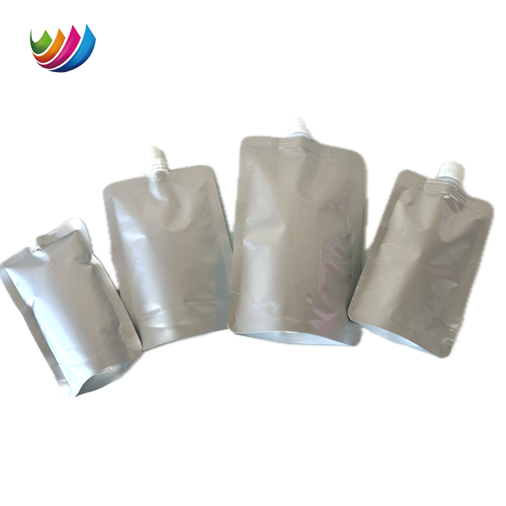 Custom Design plastic pouch 1 liter 1000 ml 500ml 200ml Beverage Stand Up Aluminium Foil Liquid Packaging Spout Pouch Bag