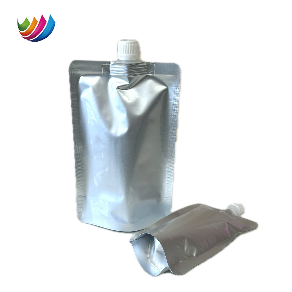 Custom Design plastic pouch 1 liter 1000 ml 500ml 200ml Beverage Stand Up Aluminium Foil Liquid Packaging Spout Pouch Bag