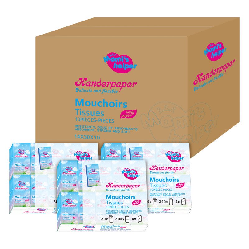 4 layers of facial tissue 10 pieces of portable pocket handkerchief paper factory wholesale pocket paper