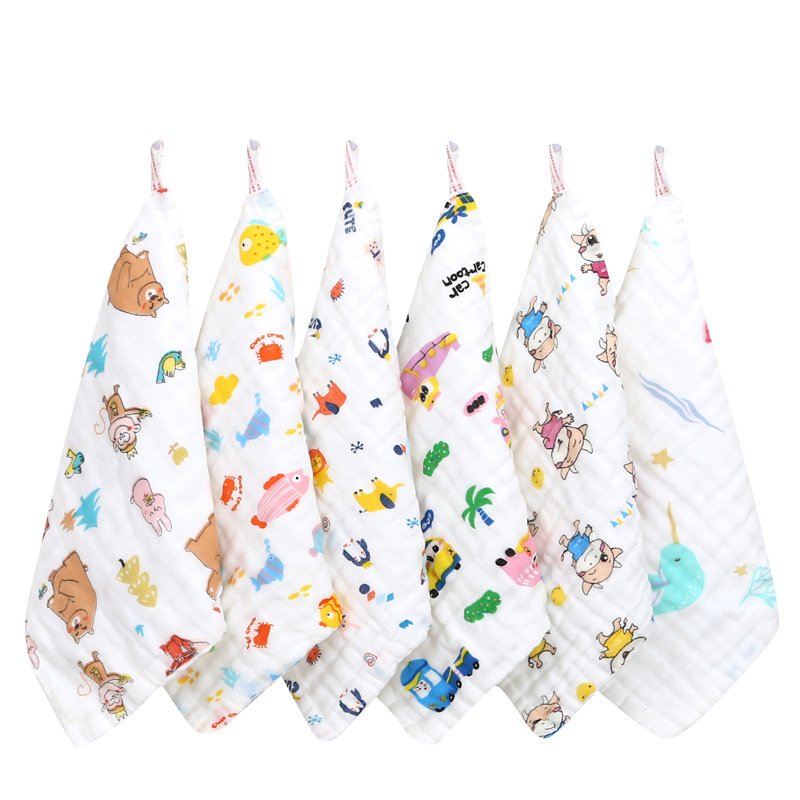 baby muslin wash cloth super soft 100% cotton muslin baby squares 6 layers muslin handkerchief