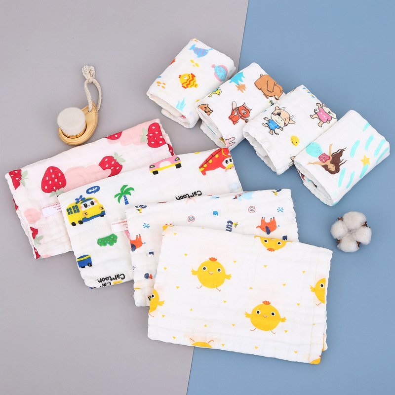 baby muslin wash cloth super soft 100% cotton muslin baby squares 6 layers muslin handkerchief