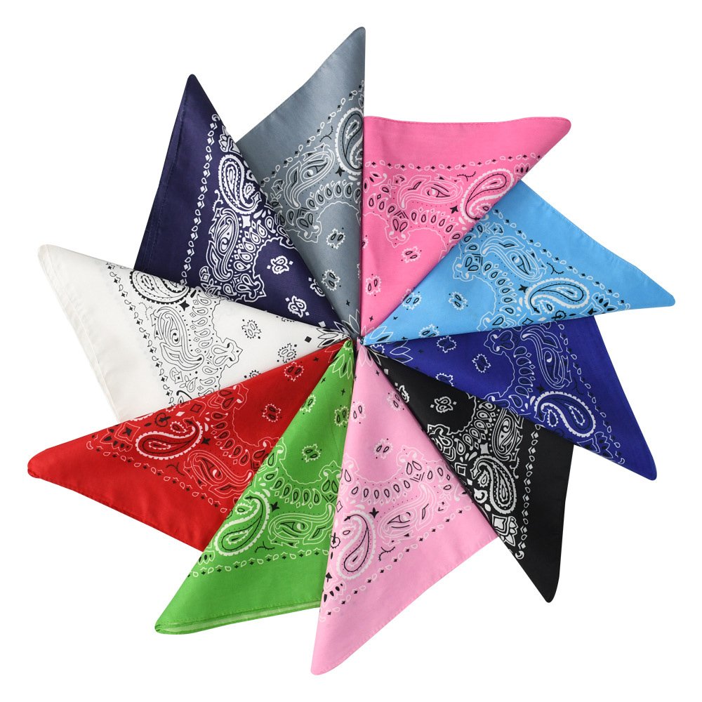 Custom Women Large Bandana Handkerchief Wholesale Colorful Tie Dye Paisley Cowboy Hair Wrap Scarfs For Men