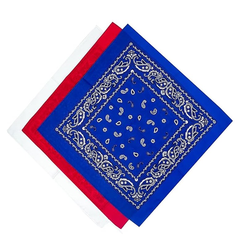High Quality OEM Reusable Blank Sublimation Men Women Cowboy Bandana Handkerchiefs Hair paisley Cotton Bandanas