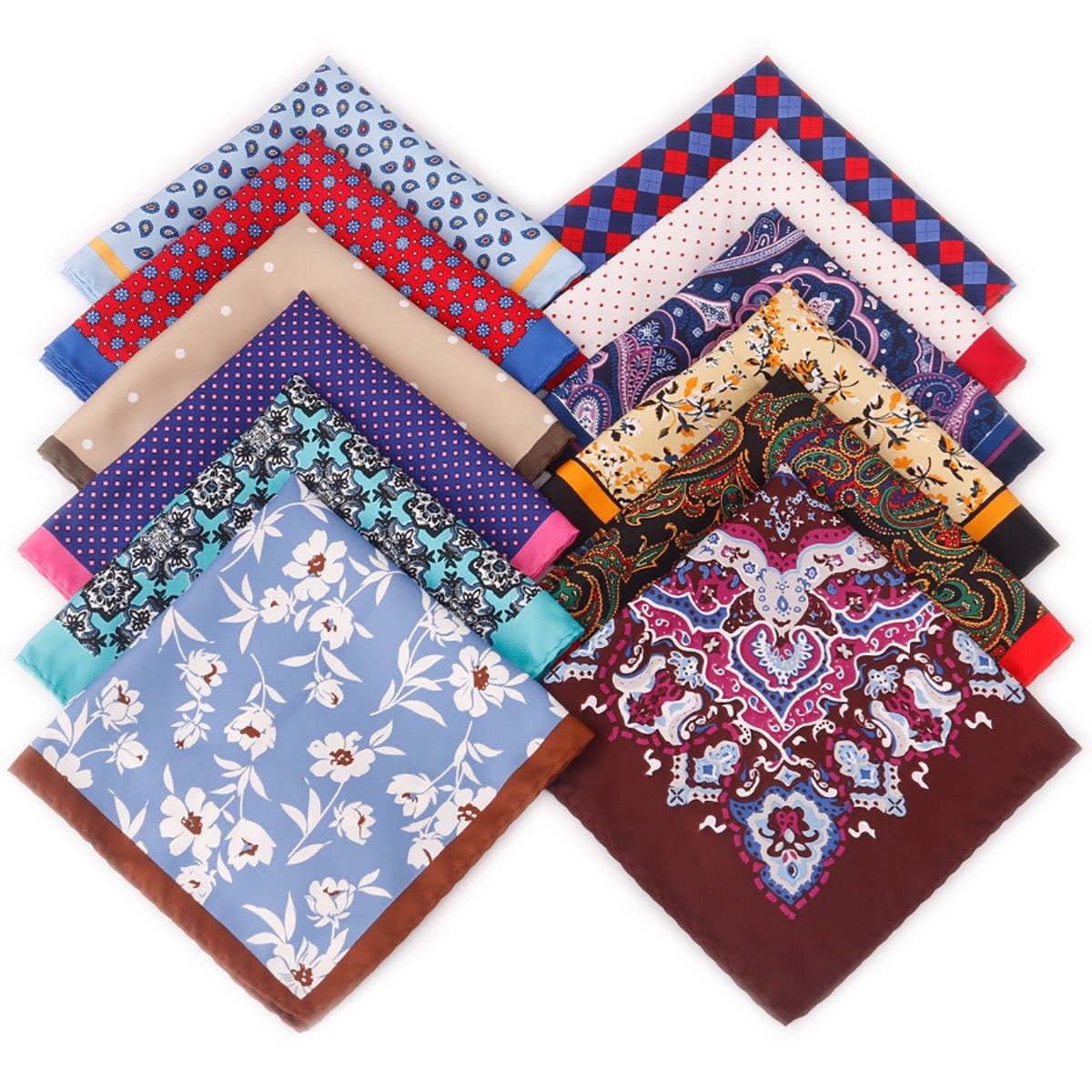Linbaiway Women's Handkerchief for Mens Big Silk Scarf Men's Pocket Towel Square Scarf Chest Towel for Wedding Custom Logo