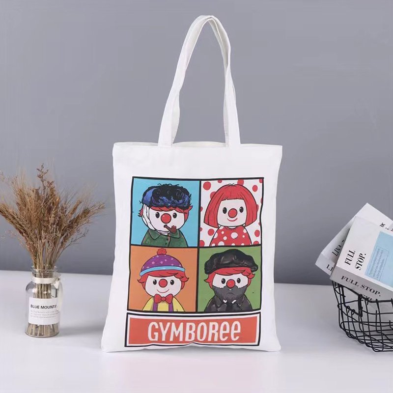 Wholesale natural blank custom logo printed reusable cotton canvas tote bag shopping bag