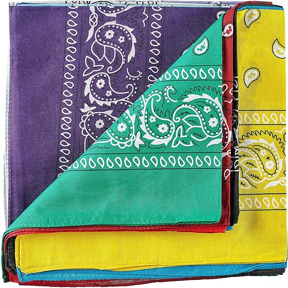 Classic Paisley Bandana Double Side Print Cotton Fabric Custom Bandana Fashionable Style for Outdoor Adult Use