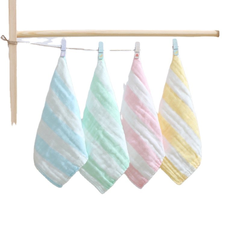 Cheap Soft 6 Layers Cotton Face Towel Wholesale Natural Organic Muslin Handkerchief Baby Wash Cloth set
