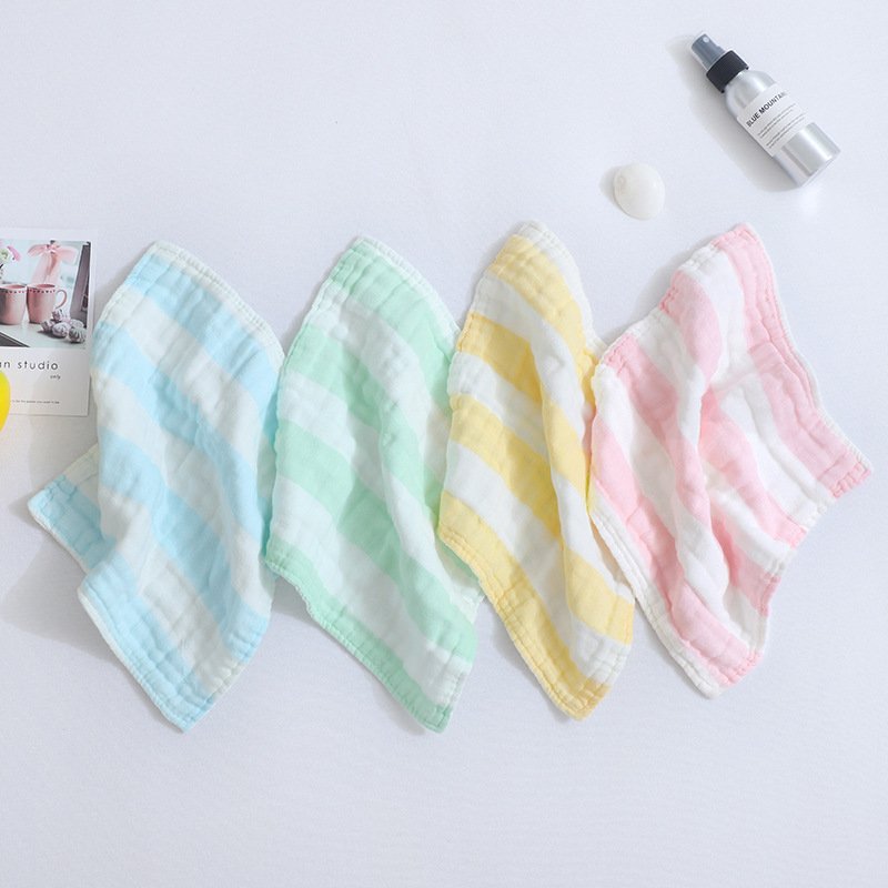Cheap Soft 6 Layers Cotton Face Towel Wholesale Natural Organic Muslin Handkerchief Baby Wash Cloth set