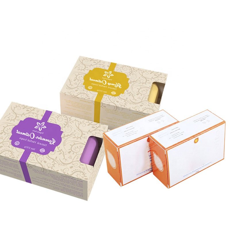 High Quality Luxury Custom Small Printed Packaging Recycled Homemade Orange Soap Kraft Paper Pacgkage Box