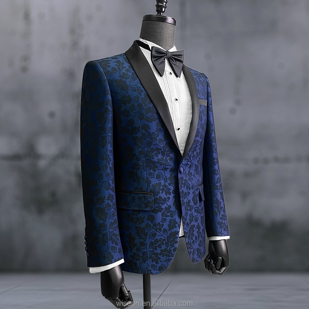 Dashing Men's Single-Breasted One-Button Tuxedo with Shawl Collar and Round Tail
