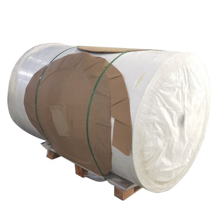 Factory direct sale 54u white Synthetic Paper 75u white PP Flexographic Printing Sticker Material Self adhesive master roll