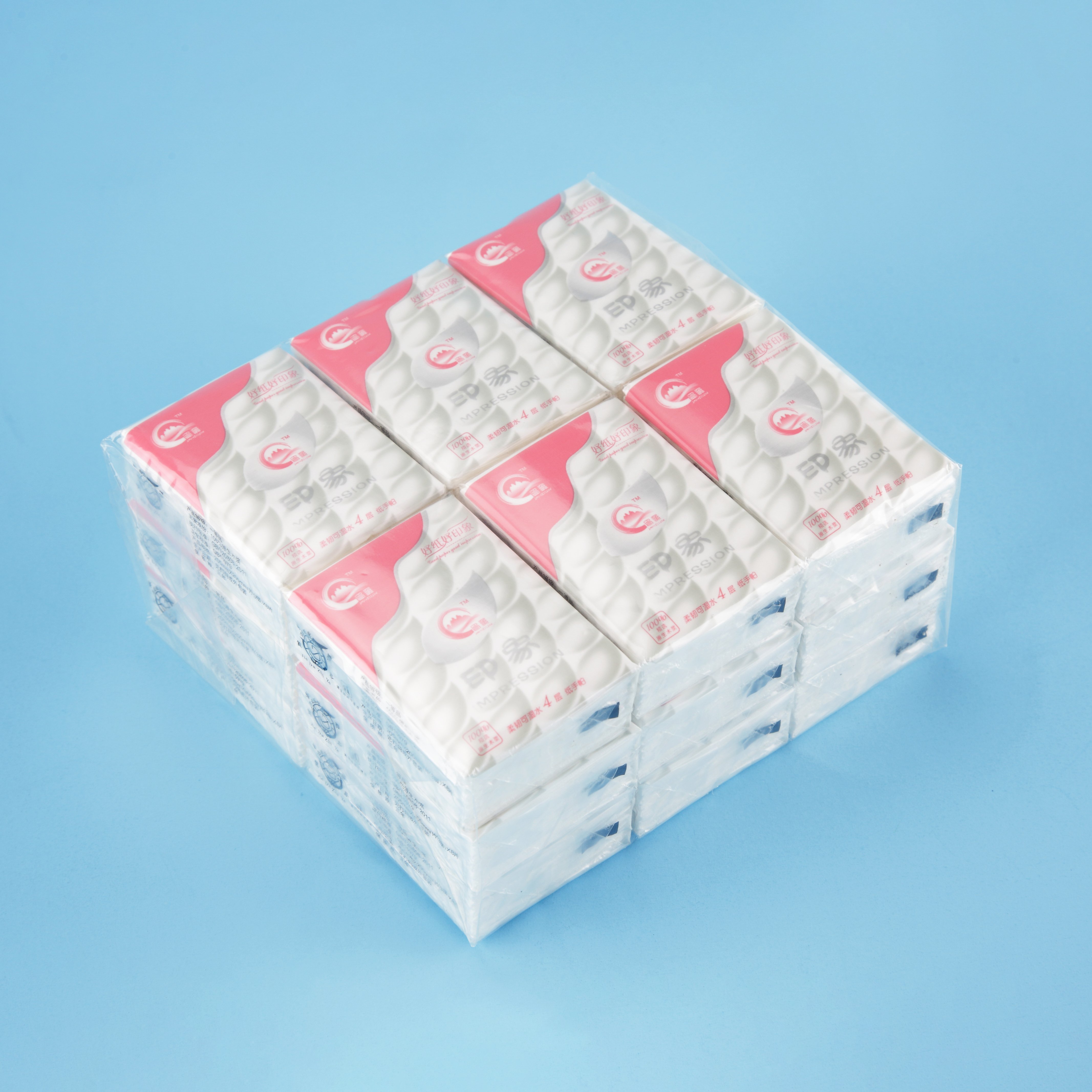 Factory customized 3-layer pocket paper towels, virgin wood pulp handkerchiefs and tissue paper wholesale