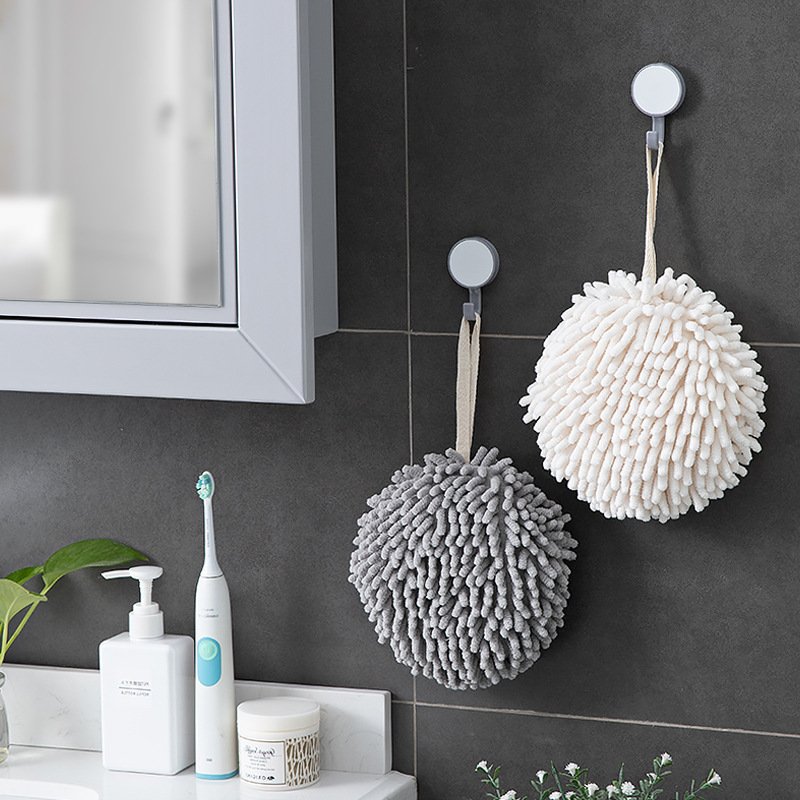 Quick-drying hand ball Chenille Nordic cute and fresh kitchen thickened handkerchief bathroom quick-drying cleaning hanging towe