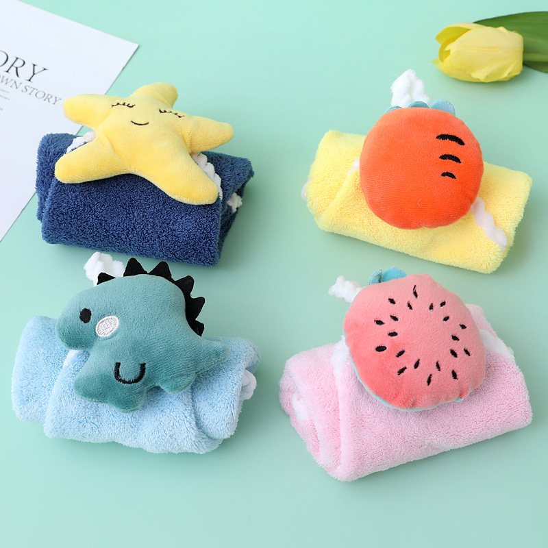 Wiping handkerchiefs square towels hanging towels cute children's household absorbent bathroom handkerchiefs
