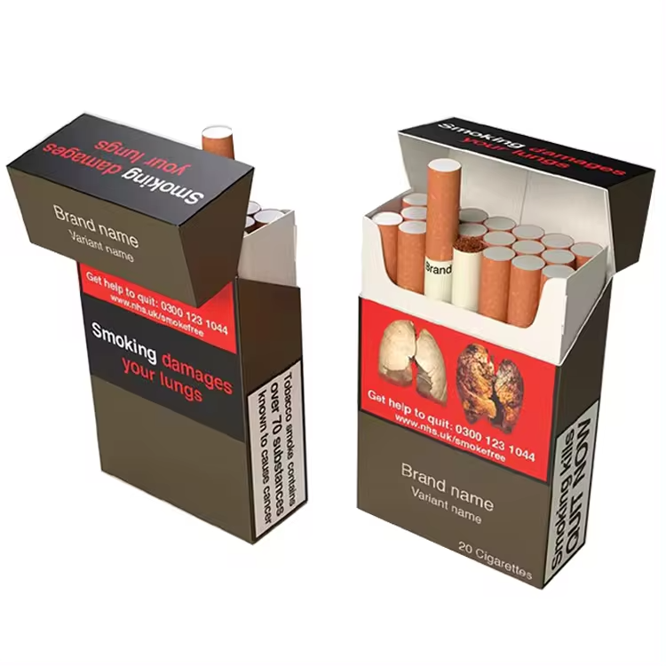 Custom Logo Printed Luxury Size Cigarette Packaging Style Boxes Cigarette Paperboard Cardboard Box
