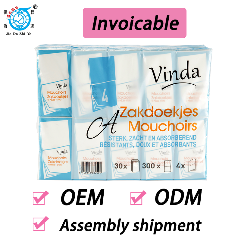 Daily Use Soft Premium Skin-Friendly Cleaner Face Napkin Pocket Tissue Paper Handkerchief Manufacturer Wholesale
