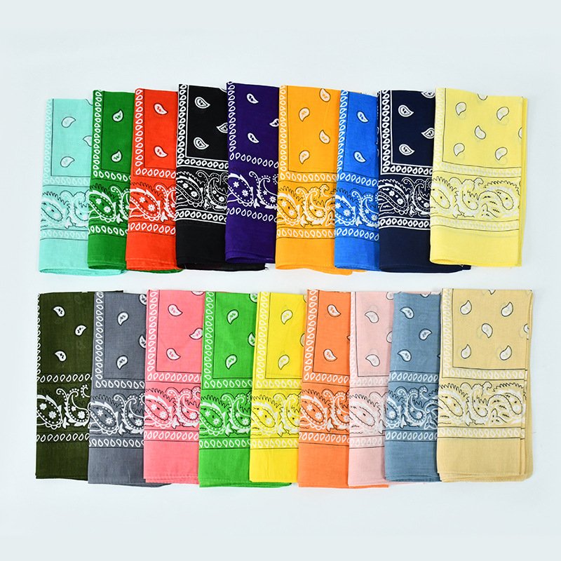 22*22in Cycling Bandannas 100% cotton riding scarf multifunctional double sided printed paisley bandana bibs custom bandana