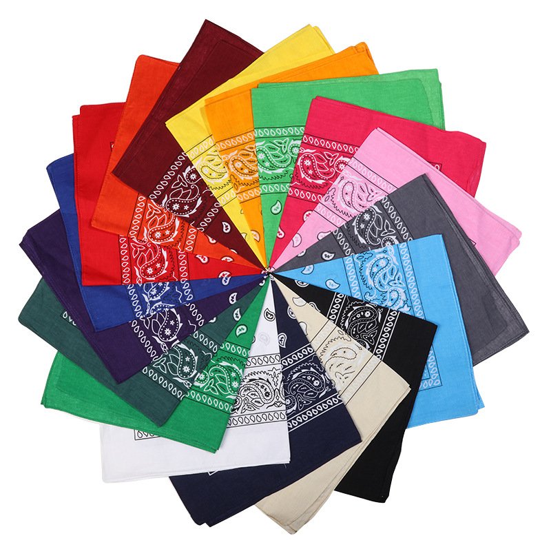 22*22in Cycling Bandannas 100% cotton riding scarf multifunctional double sided printed paisley bandana bibs custom bandana