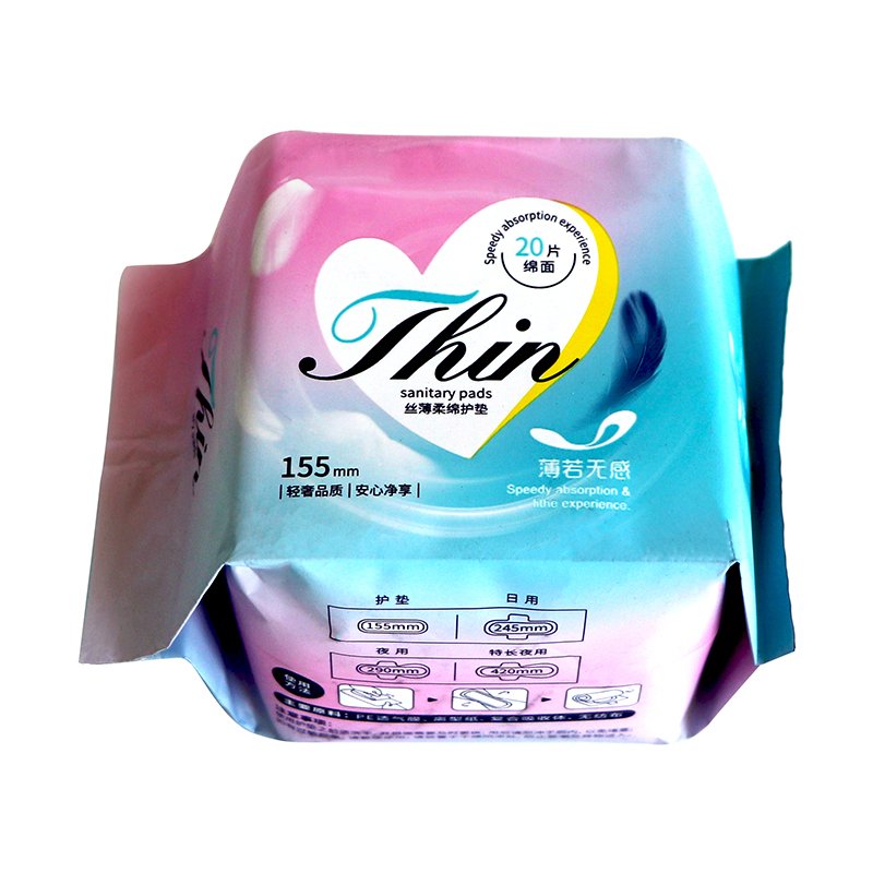 Custom Design Printed Sanitary Pads Plastic Side Gusset Packaging Bag For Women