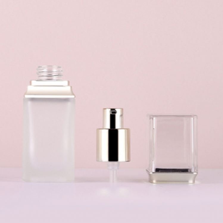 40ml Frost Foundation Glass Bottles Luxury Packaging Container Lotion Bottle