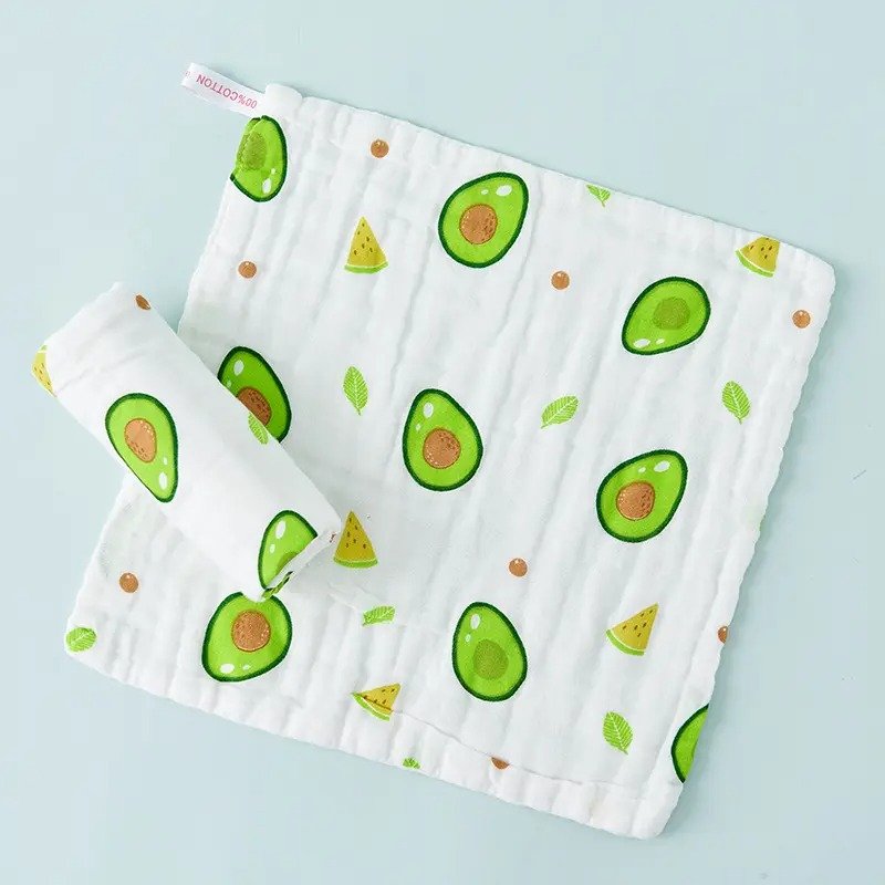 Cute Organic Baby Muslin Washcloths Face Cotton Towel Set Wholesale newborn baby face towel Handkerchief Baby Burp Cloth