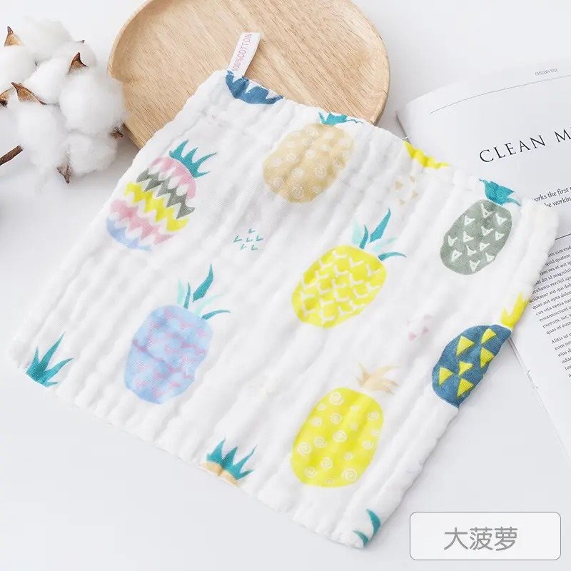 Cute Organic Baby Muslin Washcloths Face Cotton Towel Set Wholesale newborn baby face towel Handkerchief Baby Burp Cloth