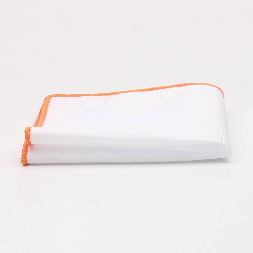 Male Wedding Party Suits Accessory Fashion Handkerchief Colorful Edge Men Hanky Cotton White Pocket Square