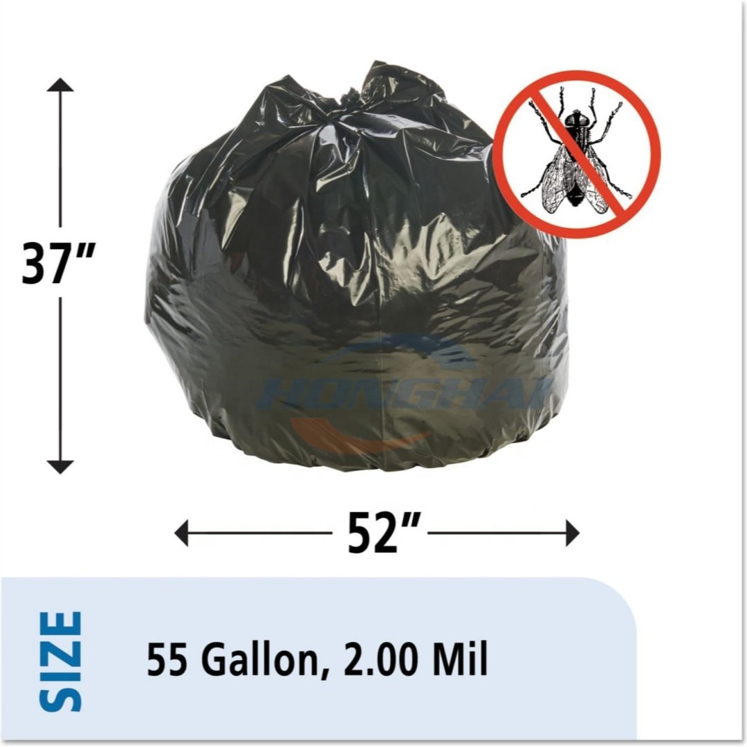 Insect-Repellent Trash Garbage Bags,Black Building Waste Bags,Large Super Big Trash Bag Drum liners