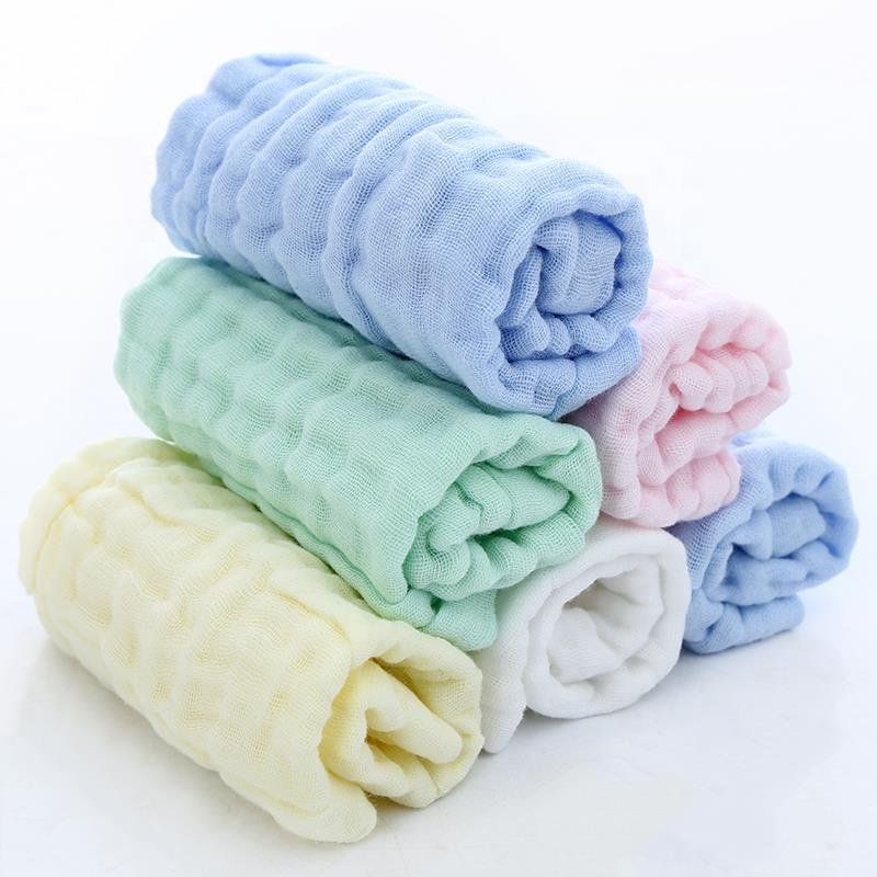 Muslin Tree 25*25cm Cute Soft Custom 100 Cotton White Handkerchief For Children