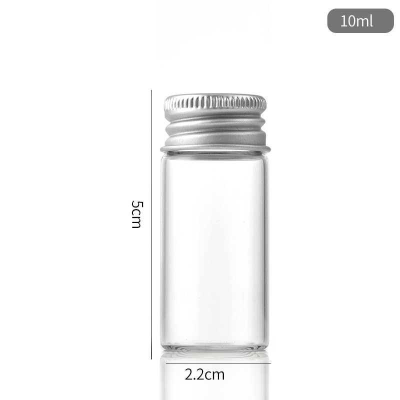 22mm Mini Clear Glass Wishing Small Drift Bottle Vials Glass Tube Corked Jars Candy Bottle With Aluminum Screw Cap
