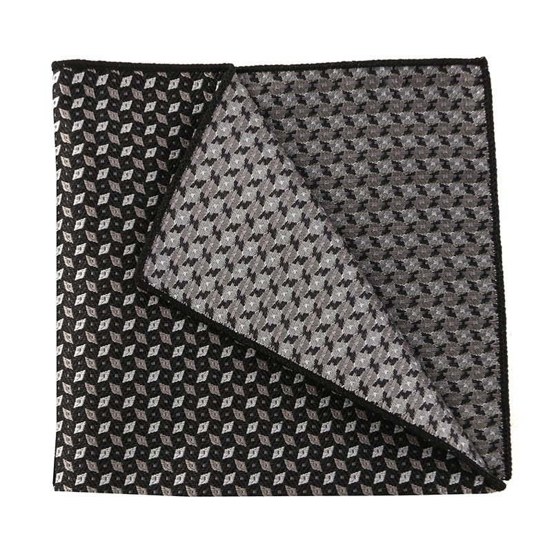 Handkerchief Scarves Vintage Paisley Pocket Square Black And White Polka Dots Polyester Silk Pocket Squares For Men Suit