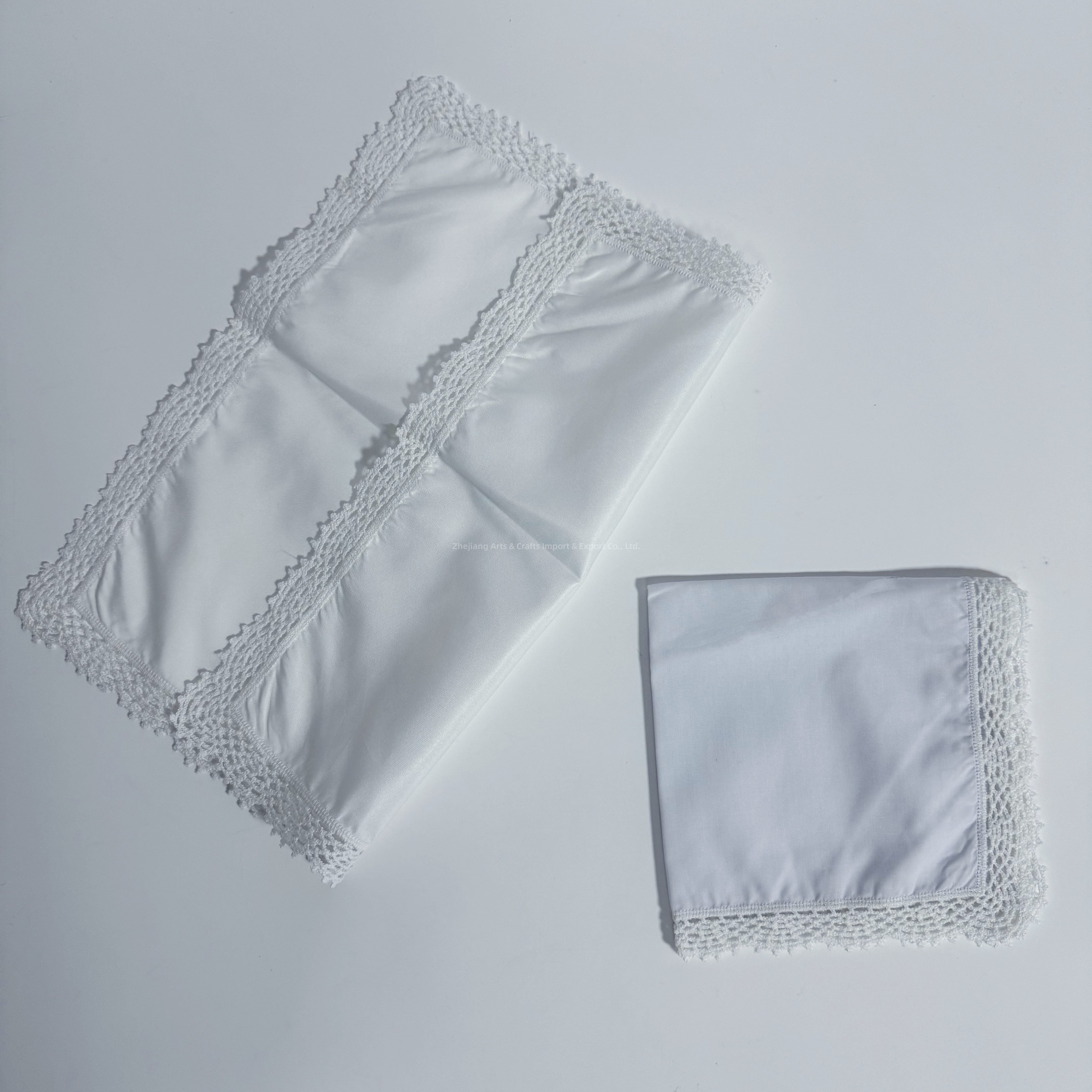 White cotton lace handkerchiefs lady embroidery handkerchief for wedding gift