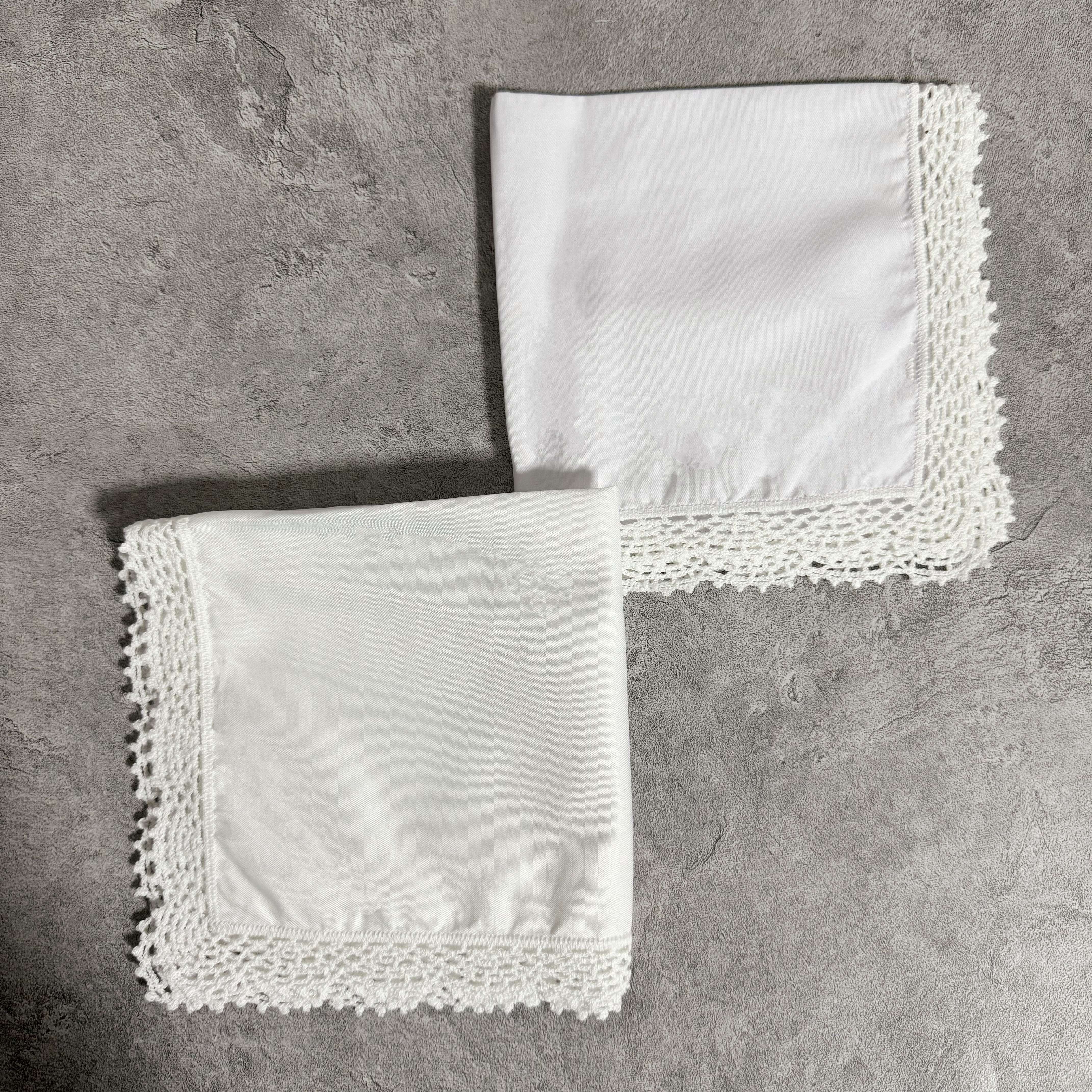 White cotton lace handkerchiefs lady embroidery handkerchief for wedding gift