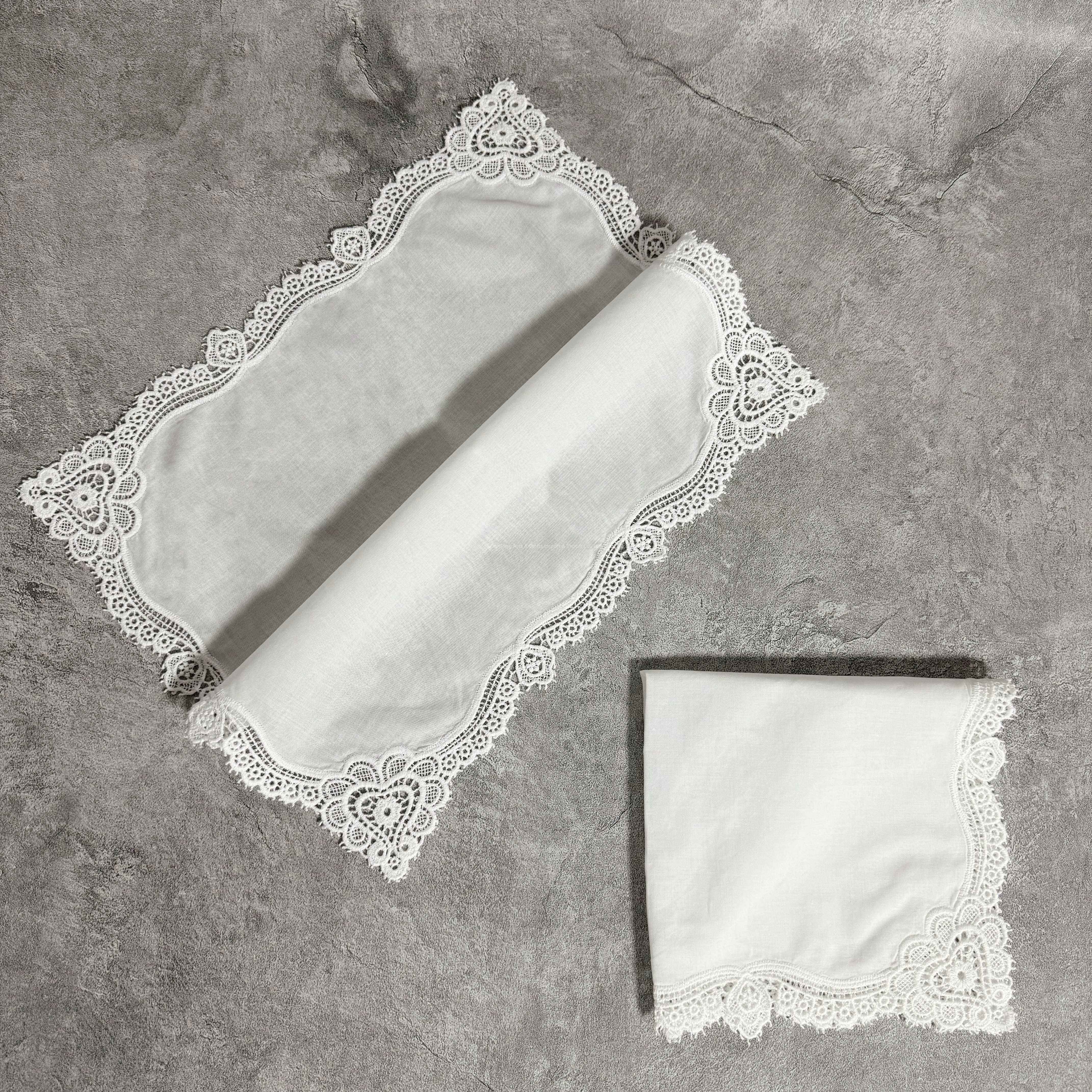 White cotton lace handkerchiefs lady embroidery handkerchief for wedding gift