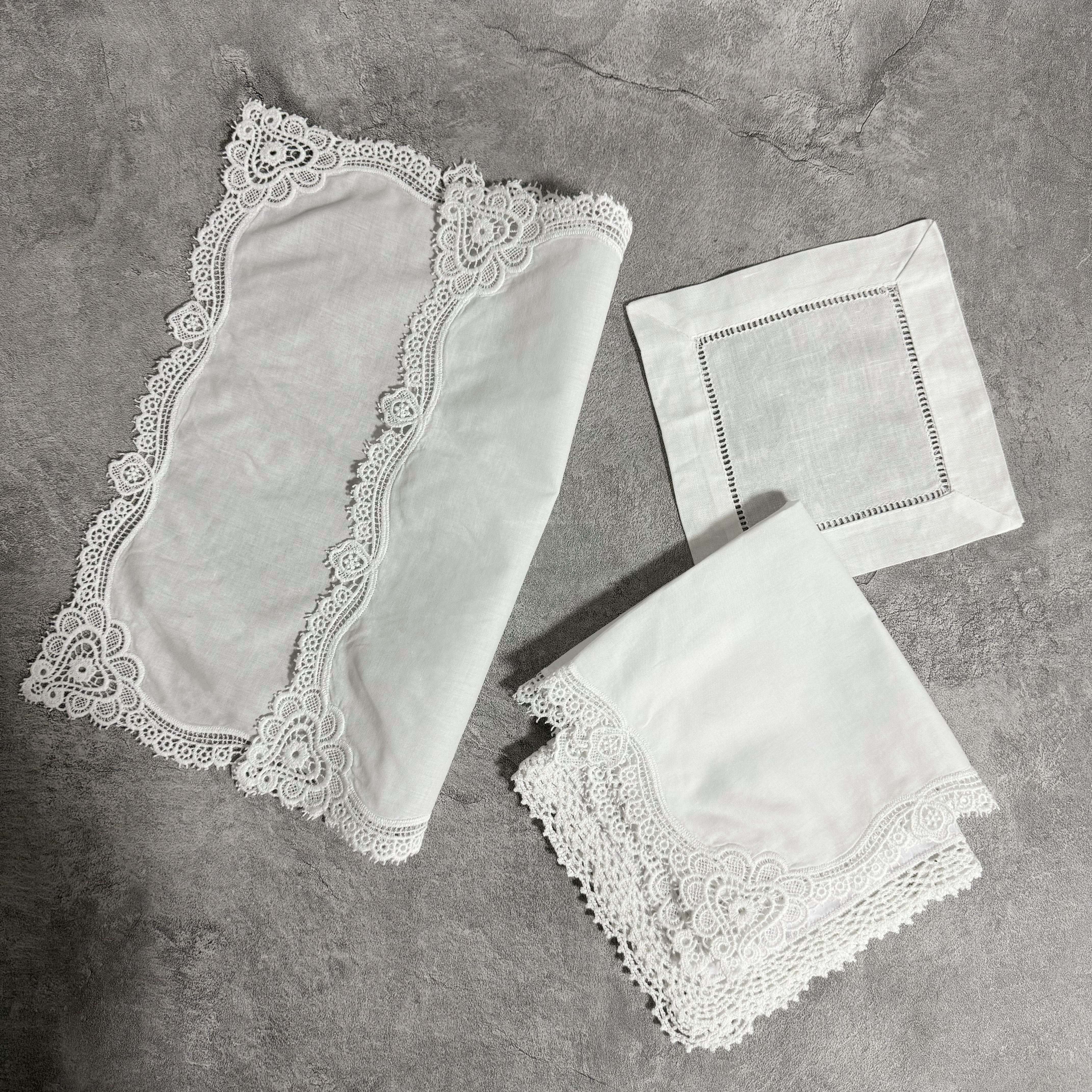 White cotton lace handkerchiefs lady embroidery handkerchief for wedding gift