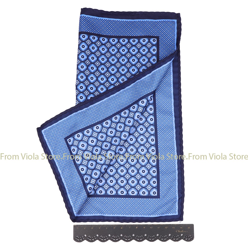 Colorful Print Paisley 28cm Pocket Square Polyester Handkerchief Wedding Party Daily Suit Vintage Tie Hankie Men Gift Accessory
