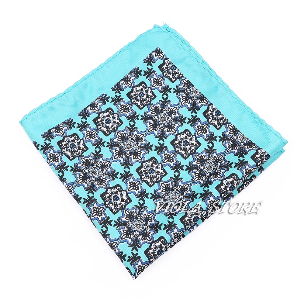 Colorful Print Paisley 28cm Pocket Square Polyester Handkerchief Wedding Party Daily Suit Vintage Tie Hankie Men Gift Accessory