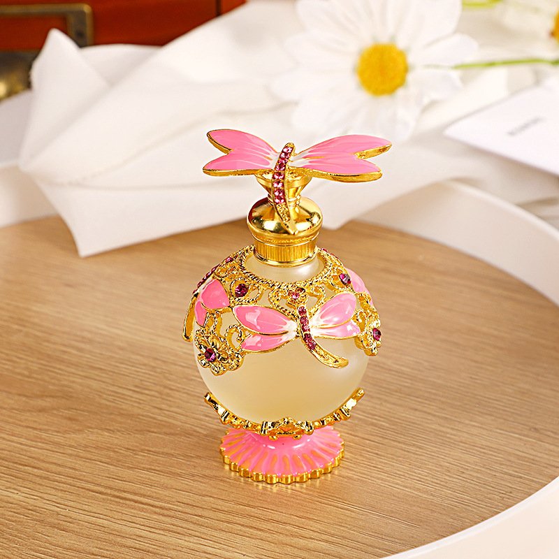 Wholesale 20ML Butterfly Antique Vintage Luxury Dubai style Arabic Glass Essential Oil Perfume Bottle Custom box