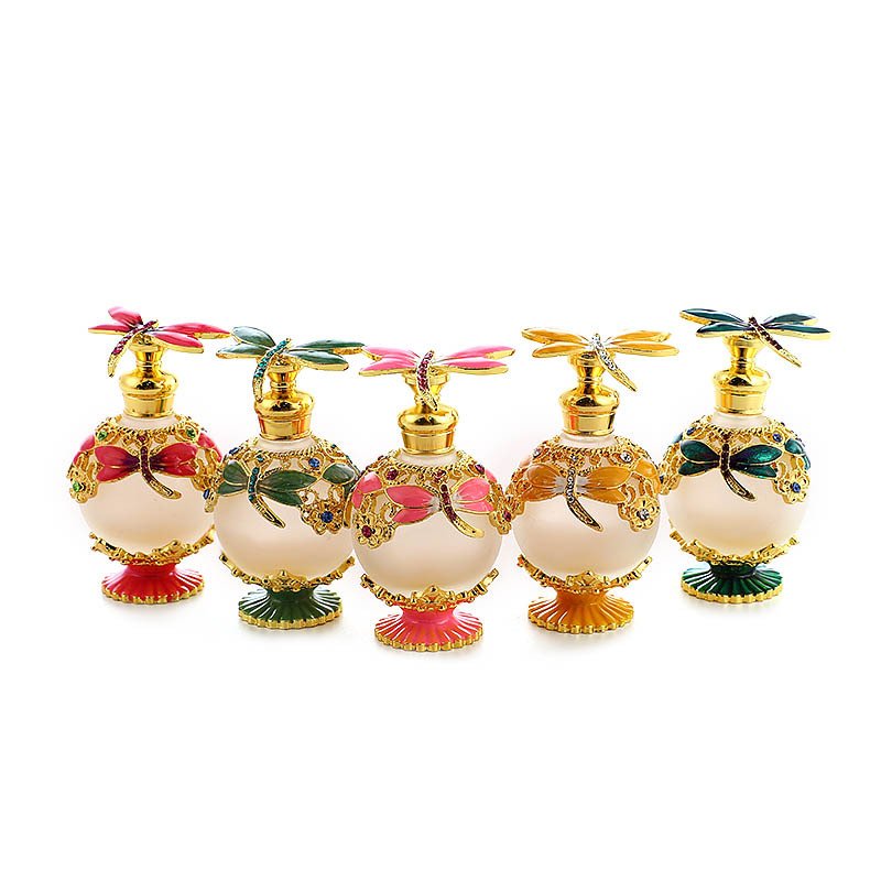 Wholesale 20ML Butterfly Antique Vintage Luxury Dubai style Arabic Glass Essential Oil Perfume Bottle Custom box