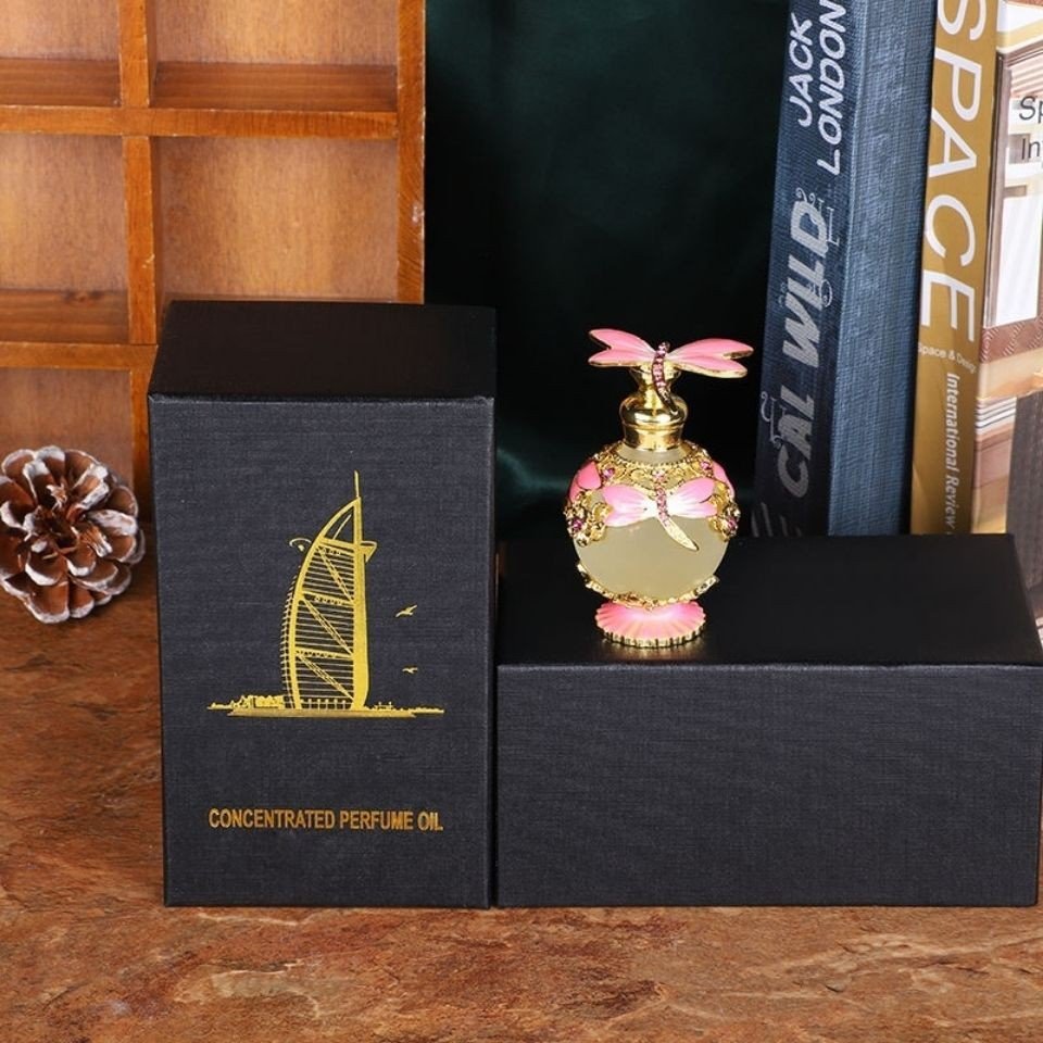 Wholesale 20ML Butterfly Antique Vintage Luxury Dubai style Arabic Glass Essential Oil Perfume Bottle Custom box