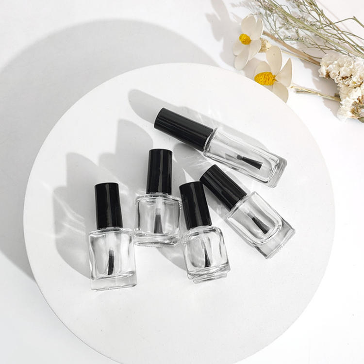 New Design Empty 10ml Luxury Glass Nail Polish Bottle Square Nail Polish Bottle With Brush Packing