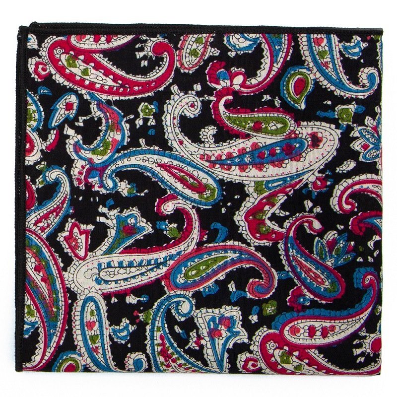 New 25x25cm Printing Flower Paisley Pocket Squares Fashion Vintage Suit Pocket Towel Hanky Cotton Handkerchief for Men